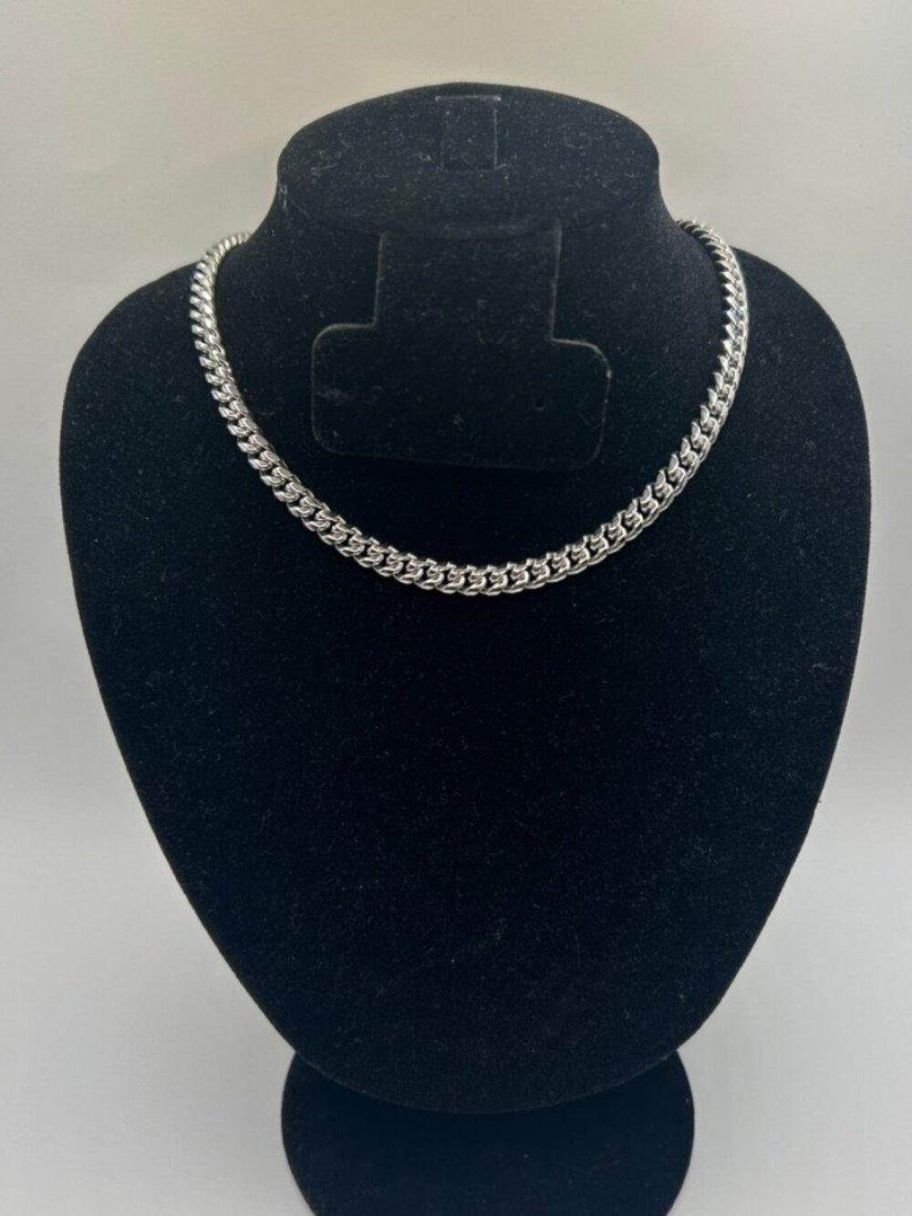 Womens Chunky Cuban Chain Real Silver 18 Inch Plated 6mm Box Clasp Waterproof